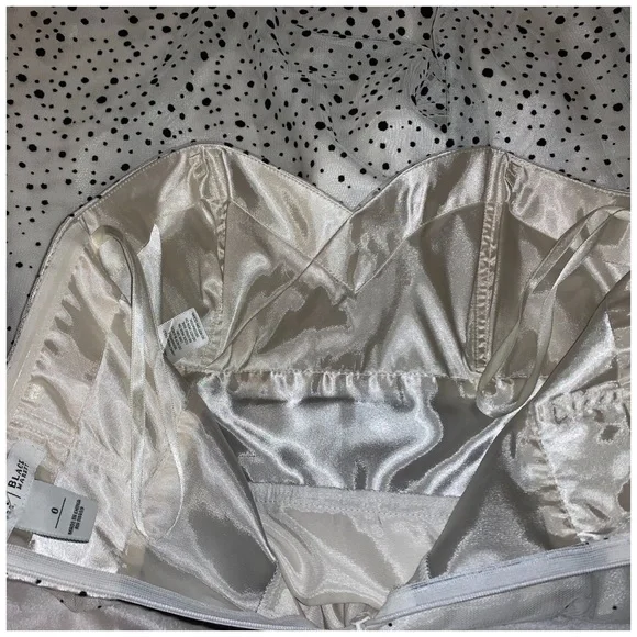 White House Black Market black & white dotted strapless cocktail dress size 0 - Picture 6 of 7